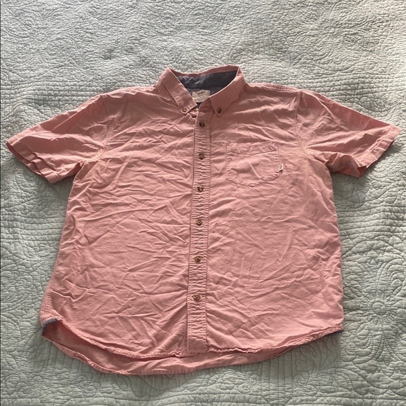 Casual Pink Button Down Shirt Lightweight Short Sleeve - Picture 1 of 4